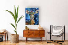 Load image into Gallery viewer, Interior Design Animal Art Garden Fairy Deer with Flower CRown Oil Painting Allie for the Soul Allison Luci Art Magical Artwork Homegoods Mystical Nursery Room Art Decor Doe