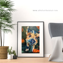 Load image into Gallery viewer, Mikey’s First Fall Pig Painting Fine Art Paper Print - multiple Sizes