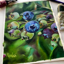 Load image into Gallery viewer, "Blueberry Girl" Original Oil Painting 8" x 10" on Paper