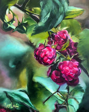Load image into Gallery viewer, grateful  heart oil painting fruits raspberries
