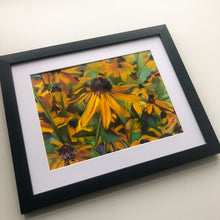 Load image into Gallery viewer, End of Summer Beauty Black Eyed Susans Giclee Paper of Original Oil Painting Multiple Sizes