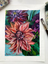 Load image into Gallery viewer, "Standout" Dahlia Original Oil Painting 6" x 8" on 8" x 10" Paper (Also Available with frame)