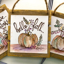 Load image into Gallery viewer, Mini Watercolor FALL Pumpkin Paintings - Multiple Designs