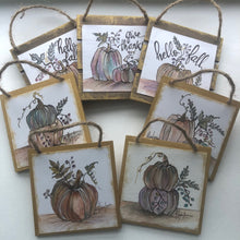 Load image into Gallery viewer, Mini Watercolor FALL Pumpkin Paintings - Multiple Designs
