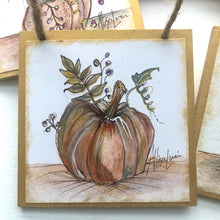 Load image into Gallery viewer, Mini Watercolor FALL Pumpkin Paintings - Multiple Designs