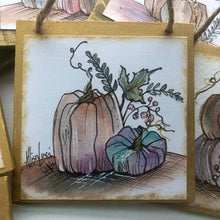 Load image into Gallery viewer, Mini Watercolor FALL Pumpkin Paintings - Multiple Designs