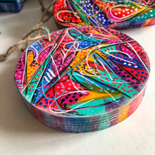 Load image into Gallery viewer, Heart Art on a Round Ornament