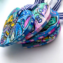 Load image into Gallery viewer, Bee Mine Wood Bee Heart Ornaments