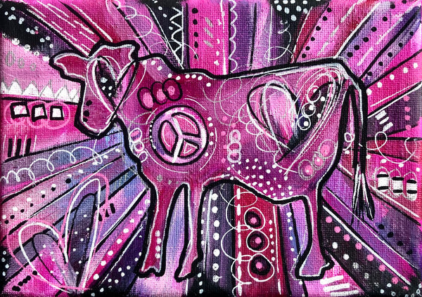 Peace, Love and Cows LOVE Collection Original Art 5