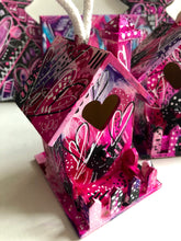 Load image into Gallery viewer, Pink LOVE Shack She Shed Birdhouse Ornament with Little Fence