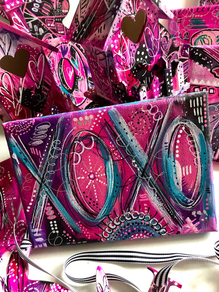 XOXO LOVE Collection Original Art 5" x 7" FREE Shipping