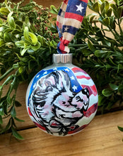 Load image into Gallery viewer, Pet Portrait Hand Painted Glass Ornament