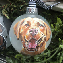 Load image into Gallery viewer, Pet Portrait Hand Painted Glass Ornament