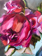 Load image into Gallery viewer, "Bloom with Grace" Peonies Original Oil Painting 8” x 10” on Cradleboard