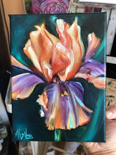 Load image into Gallery viewer, Peach Jam Iris Painting 6" x 8" Oil on Canvas