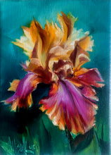 Load image into Gallery viewer, Soul Full of Sunshine Iris Painting 5&quot; x 7&quot; Oil on Canvas
