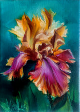Load image into Gallery viewer, Soul Full of Sunshine Iris Painting 5" x 7" Oil on Canvas