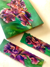 Load image into Gallery viewer, Pink Iris Bookmark Painting Oil on Paper