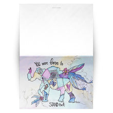 Load image into Gallery viewer, Inspirational Elephant Greeting Cards - Born to Stand Out; Set of 10, 30