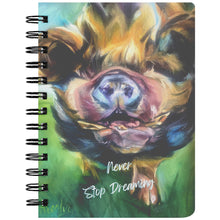 Load image into Gallery viewer, Never Stop Dreaming Journal with Petey Pig Art