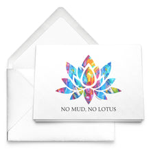Load image into Gallery viewer, No Mud No Lotus Blank Greeting Cards Set of 10, 30, 50 with Allison Luci Original Art