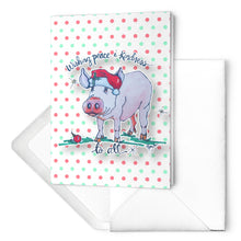 Load image into Gallery viewer, Peace and Kindness to All Piggie Holiday Card
