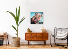 Load image into Gallery viewer, Penny Lane Pig Art Reproduction on Gallery Wrapped Canvas Print from Original Painting for Arthur's Acres Animal Sanctuary