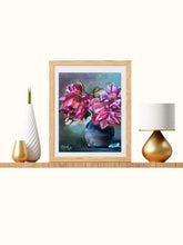 Load image into Gallery viewer, Pink Peonies Flower Oil Painting Giclee Print on Paper - multiple sizes Bloom With Grace