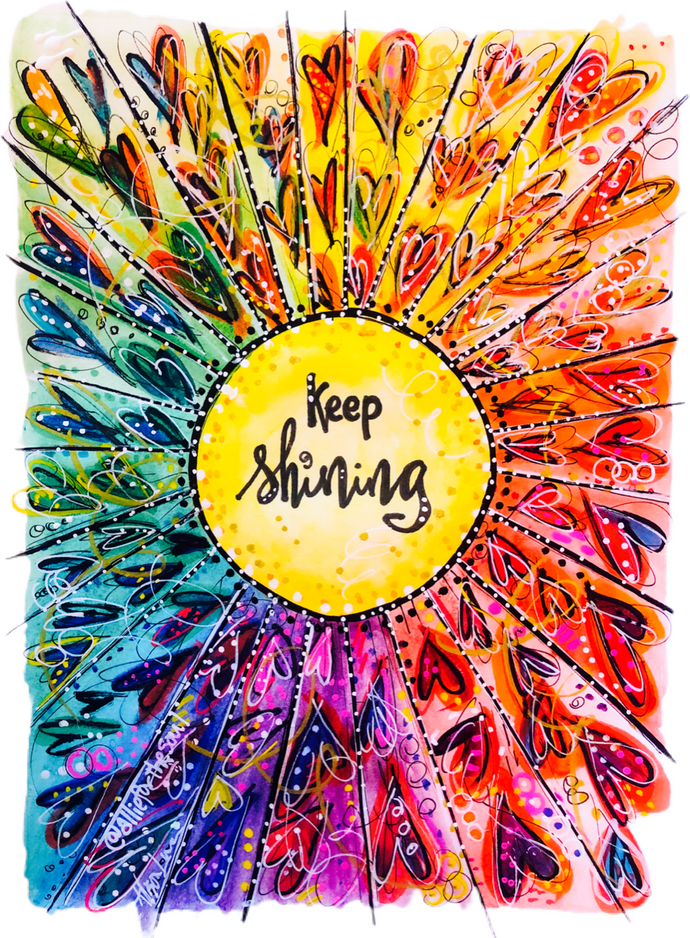 Keep Shining Colorful and Inspirational Sticker