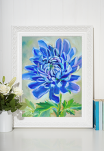 Load image into Gallery viewer, Chrysanthemum Blue/Purple Flower Art Print