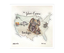 Load image into Gallery viewer, Jolene Cross Country Road Trip Pig Art Sticker
