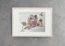 Load image into Gallery viewer, allison-luci-allie-for-the-soul-pig-painting-sunflower-bee-fine-art-print-jolene-odd-man-inn-animal-refuge-sanctuary-ink-illustration