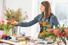 Load image into Gallery viewer, sunflower painting apron allison luci art allie for the soul yellow happy