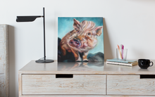 Load image into Gallery viewer, Penny Lane Pig Art Reproduction on Gallery Wrapped Canvas Print from Original Painting for Arthur's Acres Animal Sanctuary