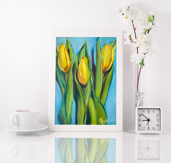 Bright Tulips Gallery Wrapped Canvas