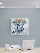 Load image into Gallery viewer, Heidi Cow with Flower Crown Gallery Wrapped Canvas Print