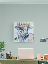 Load image into Gallery viewer, Heidi Cow with Flower Crown Gallery Wrapped Canvas Print