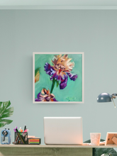 Load image into Gallery viewer, Discovered Treasure Iris Flower Painting Gallery Wrapped Canvas of Oil Original Allison Luci