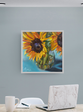 Load image into Gallery viewer, sunflower painting large gallery wrapped canvas print affordable art for home decor allison luci allie for the soul flowers bright illuminating yellow pantone color