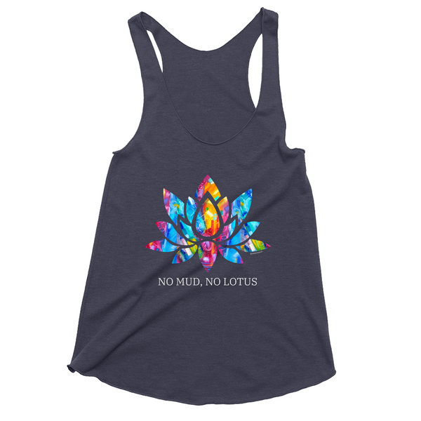 no mud no lotus t-shirt with water lily designed from allison luci abstract art