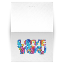 Load image into Gallery viewer, Love You Greeting Cards with Abstract Original Art -Set of 10, 30, 50