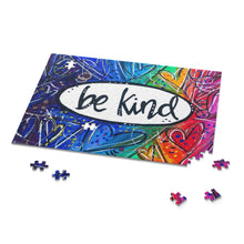 Load image into Gallery viewer, Be Kind Rainbow Heart Art Jigsaw Puzzle