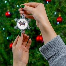 Load image into Gallery viewer, Piggie Be Love Pewter Snowflake Ornament