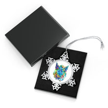 Load image into Gallery viewer, Colorful Sanctuary Pig Art Pewter Snowflake Ornament