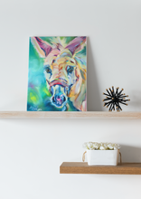 Load image into Gallery viewer, donkey colorful bold bright art gallery wrapped canvas painting allison luci artist animal sanctuary art