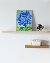 Load image into Gallery viewer, Blue Bold Chrysanthemum Gallery Wrapped Canvas