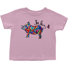 Load image into Gallery viewer, Be Love, Spread Love Pig Shape Heart Art T-Shirt (Toddler Sizes) - 3 Colors