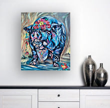 Load image into Gallery viewer, Frida Kahlo Inspired Pig Portrait on Gallery Wrapped CANVAS Print