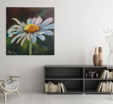 Load image into Gallery viewer, pantone illuminating yellow daisy painting allison luci artist allie for the soul living room large art
