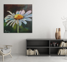 Load image into Gallery viewer, pantone illuminating yellow daisy painting allison luci artist allie for the soul living room large art